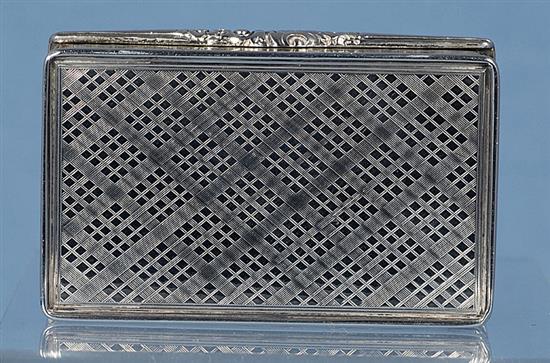 A William IV Scottish silver snuff box, by James Naismith, Length 78mm Weight: 3.5oz/111grms.